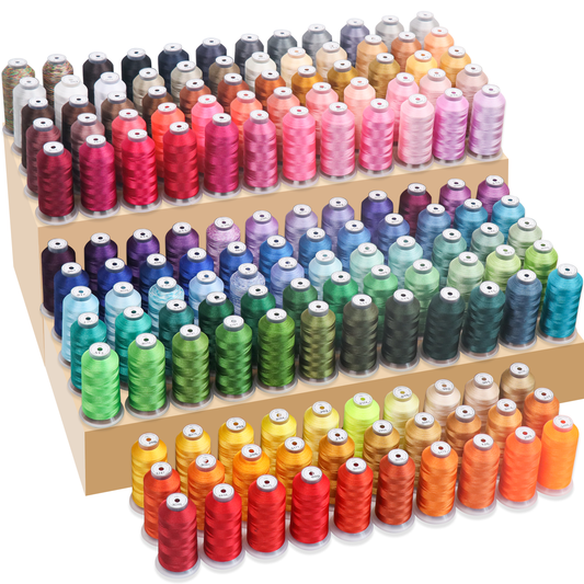 New brothread Embroidery Machine Thread 4000M/4400YD Each Spool Mega Kit 150 Vibrant Colors 40WT for Commercial, Industrial, Home-Used Embroidery Machines
