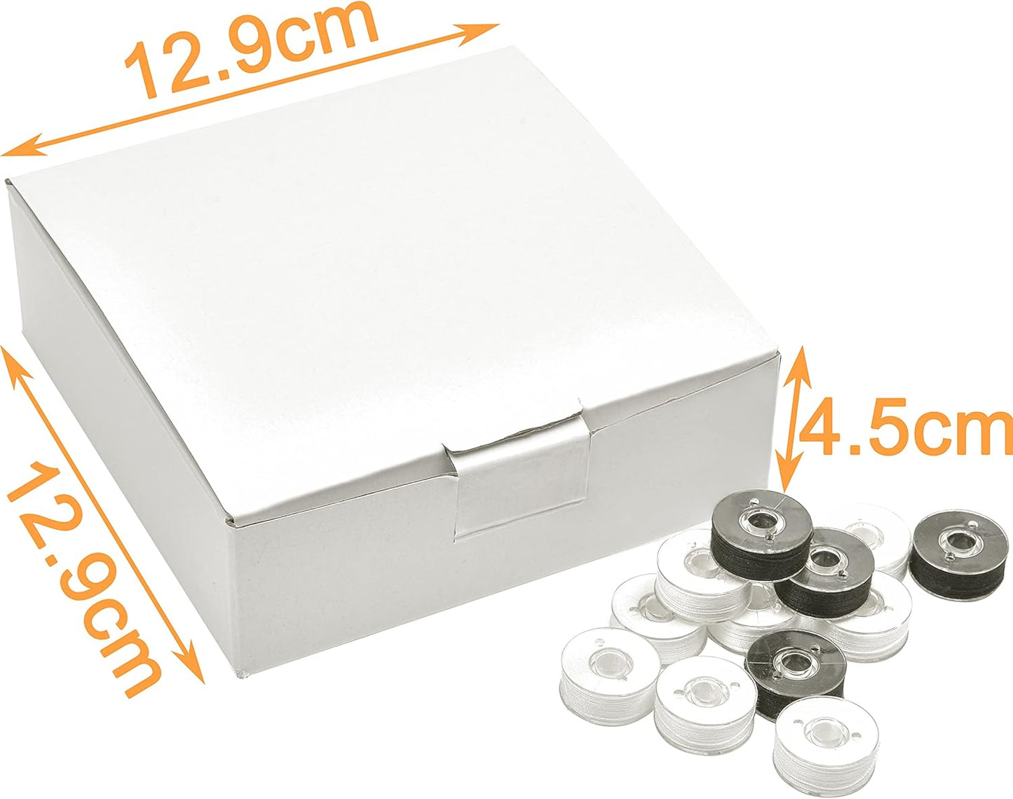 New brothread 144pcs White 60S/2(90WT) Prewound Bobbin Thread Plastic Size L SA155 for Embroidery & Sewing Machine Polyester Thread