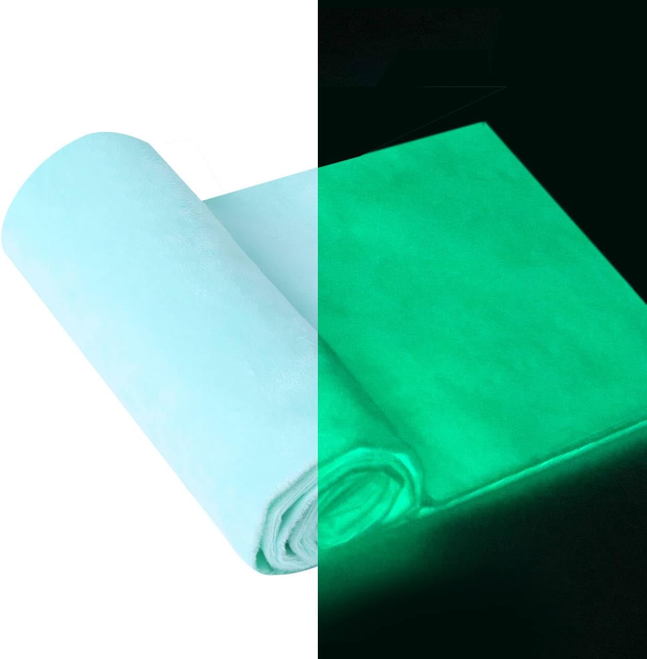 Craftido Glow in The Dark Fabric, Luminous Soft Velvet Fabric by 1 Yard in Solid Color 63" Width for Crafting, Quilting, Handmade DIY, Sewing Project, Clothing, Holiday Decorations