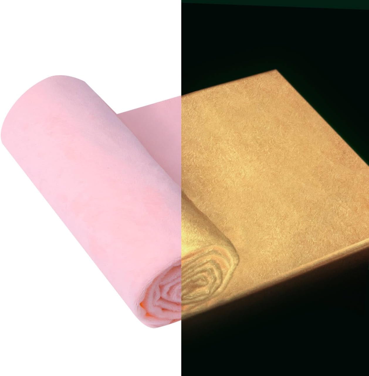 Craftido Glow in The Dark Fabric, Luminous Soft Velvet Fabric by 1 Yard in Solid Color 63" Width for Crafting, Quilting, Handmade DIY, Sewing Project, Clothing, Holiday Decorations