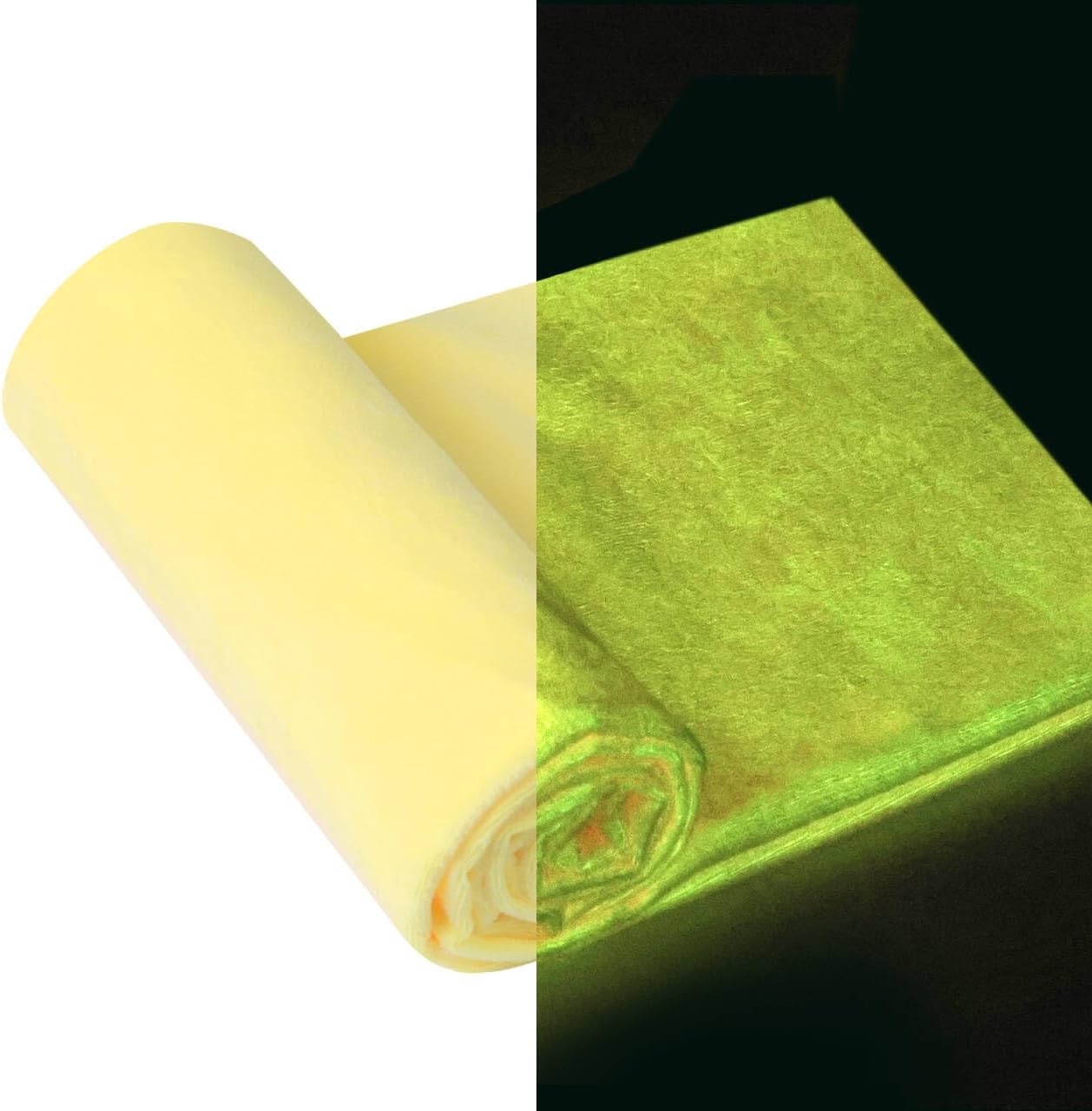Craftido Glow in The Dark Fabric, Luminous Soft Velvet Fabric by 1 Yard in Solid Color 63" Width for Crafting, Quilting, Handmade DIY, Sewing Project, Clothing, Holiday Decorations