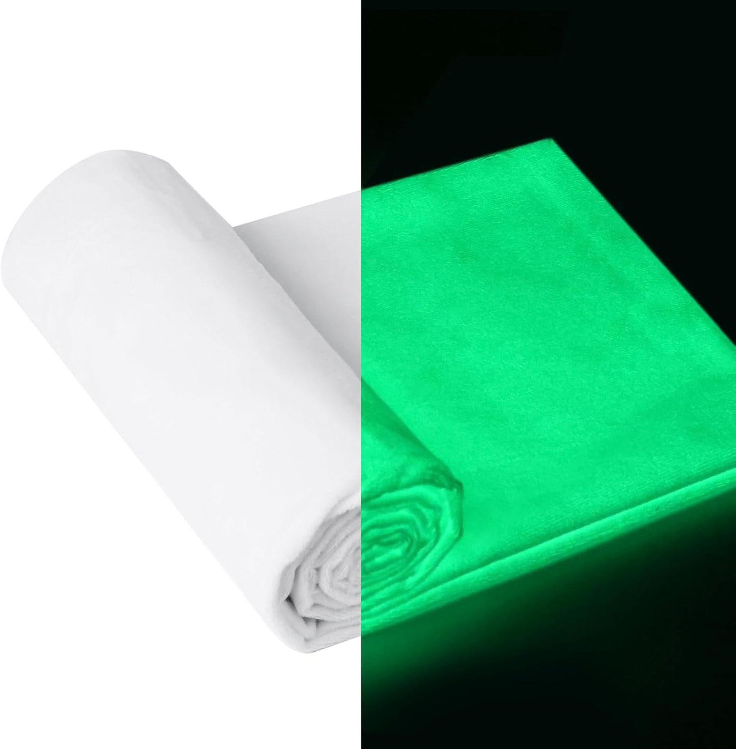 Craftido Glow in The Dark Fabric, Luminous Soft Velvet Fabric by 1 Yard in Solid Color 63" Width for Crafting, Quilting, Handmade DIY, Sewing Project, Clothing, Holiday Decorations