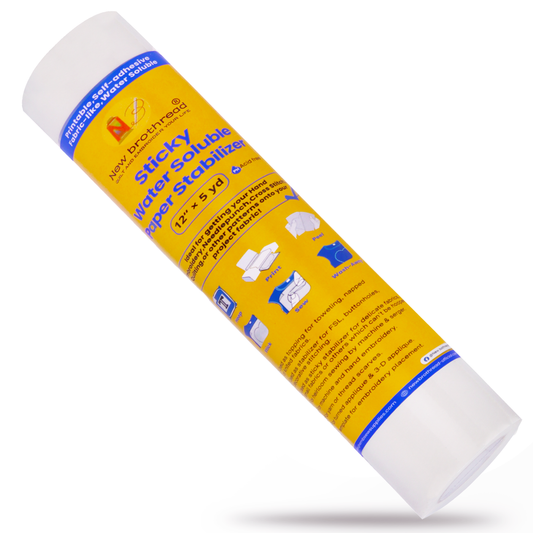 New brothread 12"x5YDS Sticky Water Soluble Embroidery Stabilizer Printable Paper Stabilizer - Medium Weight - Allowed for Print or Draw Patterns Best for Hand & Machine Embroidery