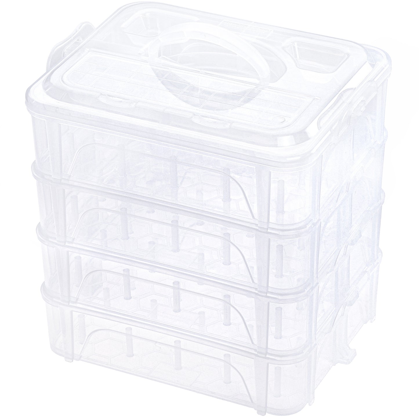 New brothread 4 Layers Stackable Clear Storage Box/Organizer for Holding 60 Spools Home Embroidery & Sewing Thread and Other Embroidery Sewing Crafts (Spool Size Requirement: H≤2.2"; W≤1.69")