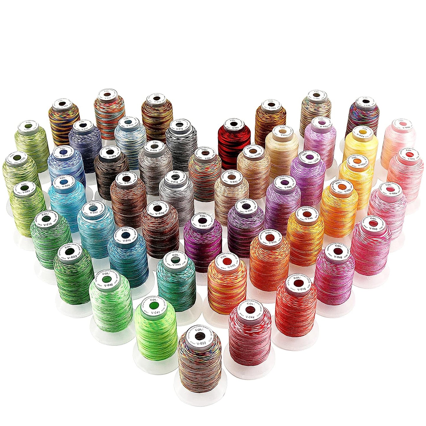 New Brothread 50 Colors Variegated Polyester Embroidery Machine Thread Kit 500M