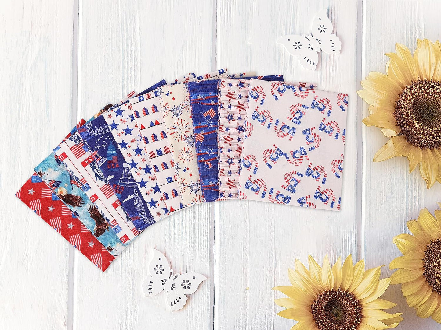 Craftido -25 Options- 100% Cotton Quilting Fabric Bundles 10pcs Fat Quarters 18”x21”-Medium Weight 5.2 oz- for Quilting, Sewing Project, Patchwork, DIY Crafts