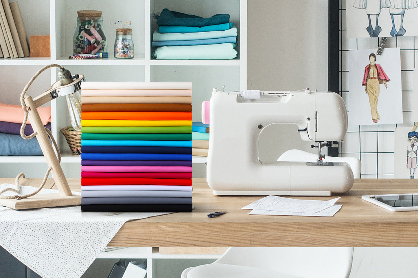 Craftido-19 Options-100% Cotton Fabric by The Yard in Solid Color 44”Wide by 3yd (9 ft) -Medium Weight 5.2 oz- for Quilting, Sewing, Crafts, Binding, Backing and Lining