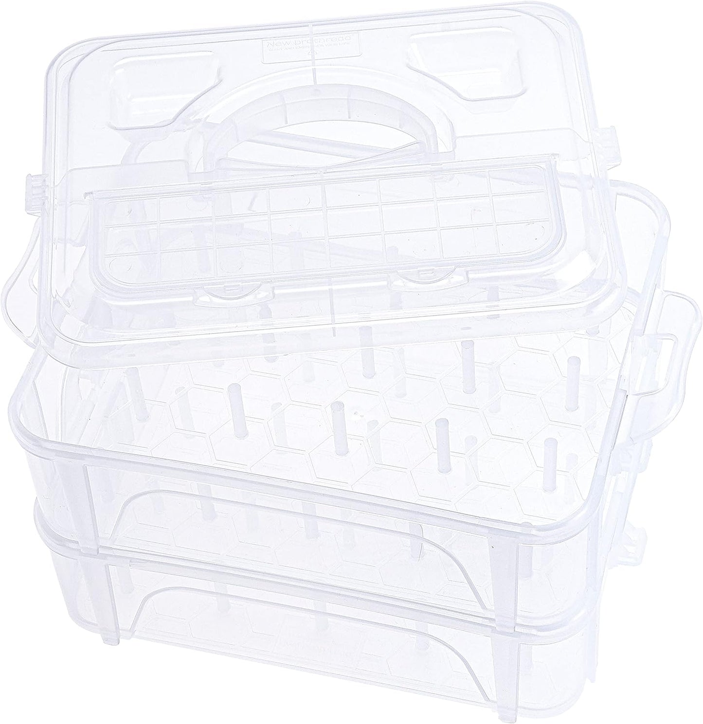 New brothread Stackable Clear Storage Box/Organizer for Holding Thread Spools Home Embroidery & Sewing Thread and Other Embroidery Sewing Crafts (Spool Size Requirement: H≤2.2"; W≤1.69")
