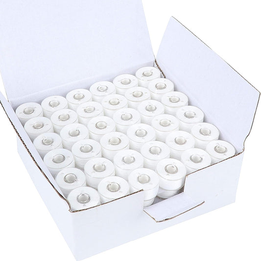 New brothread 144pcs White Prewound Bobbin Thread Plastic Size A SA156