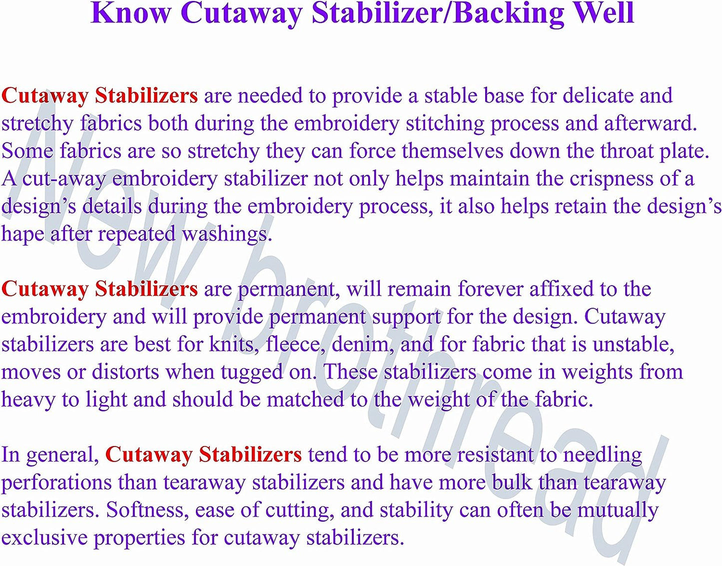 New brothread Cut Away Machine Embroidery Stabilizer Backing 8"x8" - 200 Precut Sheets - Medium Weight 2.5oz