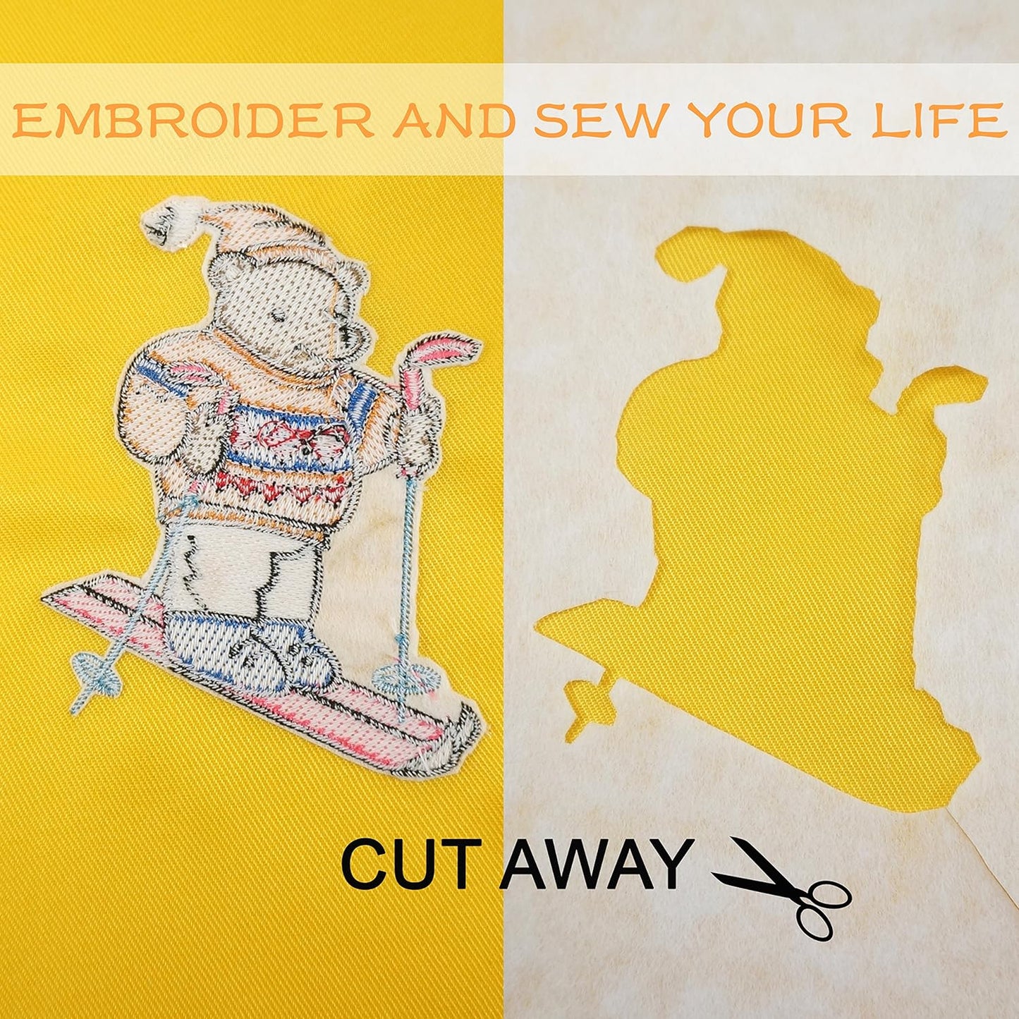 New brothread Cut Away Machine Embroidery Stabilizer Backing 8"x8" - 200 Precut Sheets - Medium Weight 2.5oz