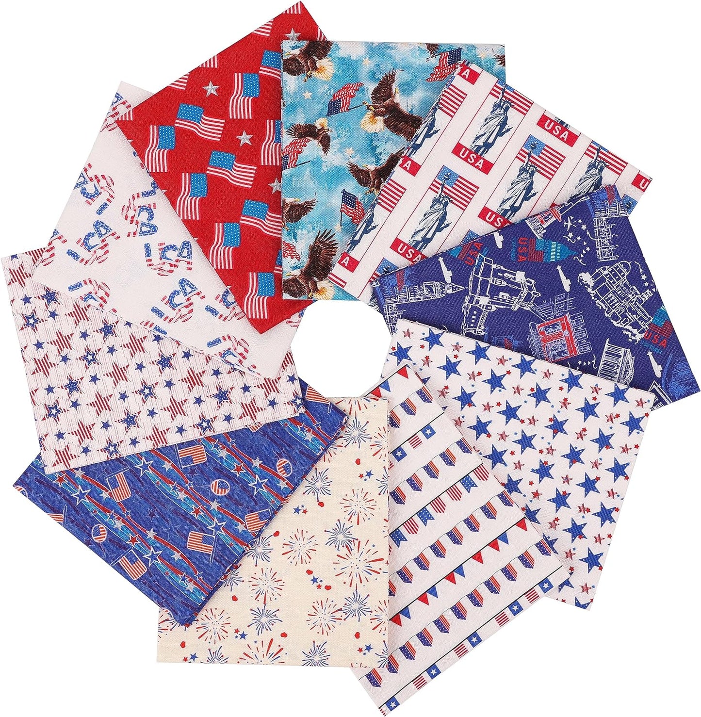 Craftido -25 Options- 100% Cotton Quilting Fabric Bundles 10pcs Fat Quarters 18”x21”-Medium Weight 5.2 oz- for Quilting, Sewing Project, Patchwork, DIY Crafts
