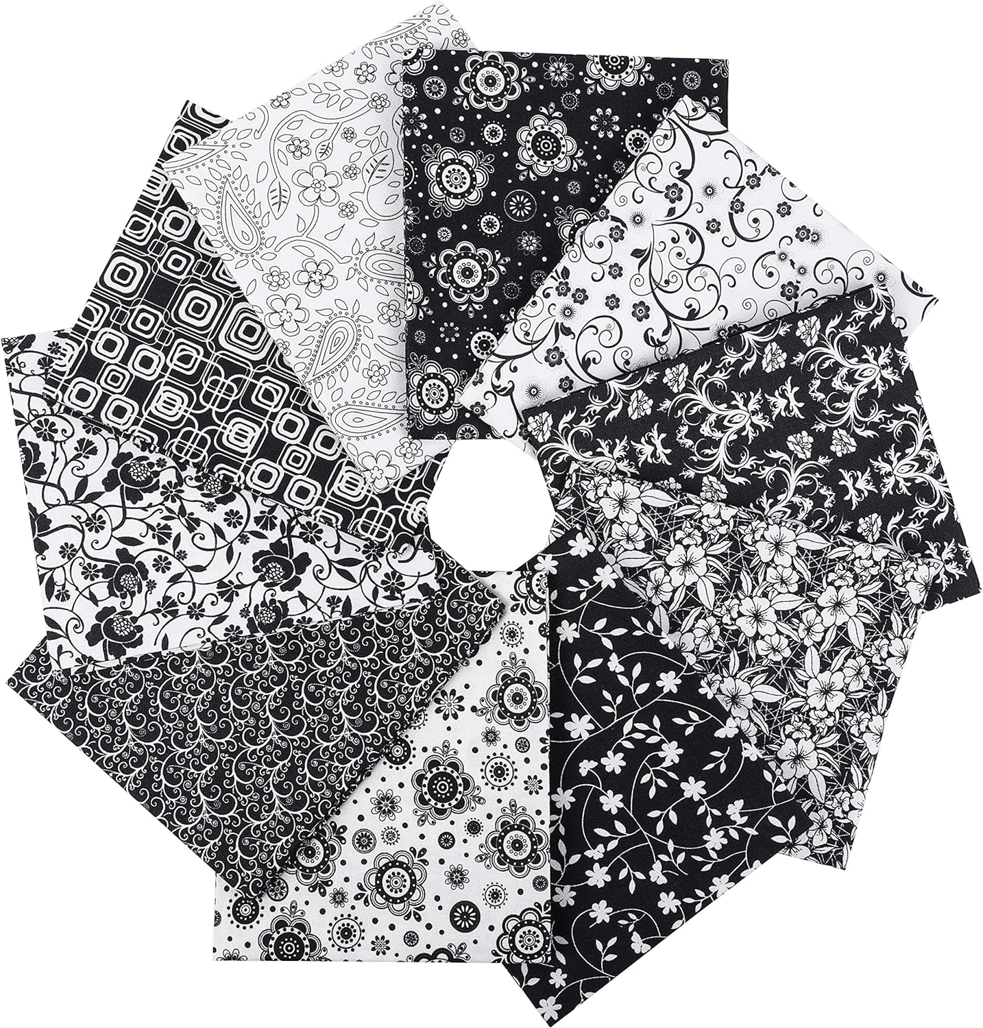 Craftido -25 Options- 100% Cotton Quilting Fabric Bundles 10pcs Fat Quarters 18”x21”-Medium Weight 5.2 oz- for Quilting, Sewing Project, Patchwork, DIY Crafts