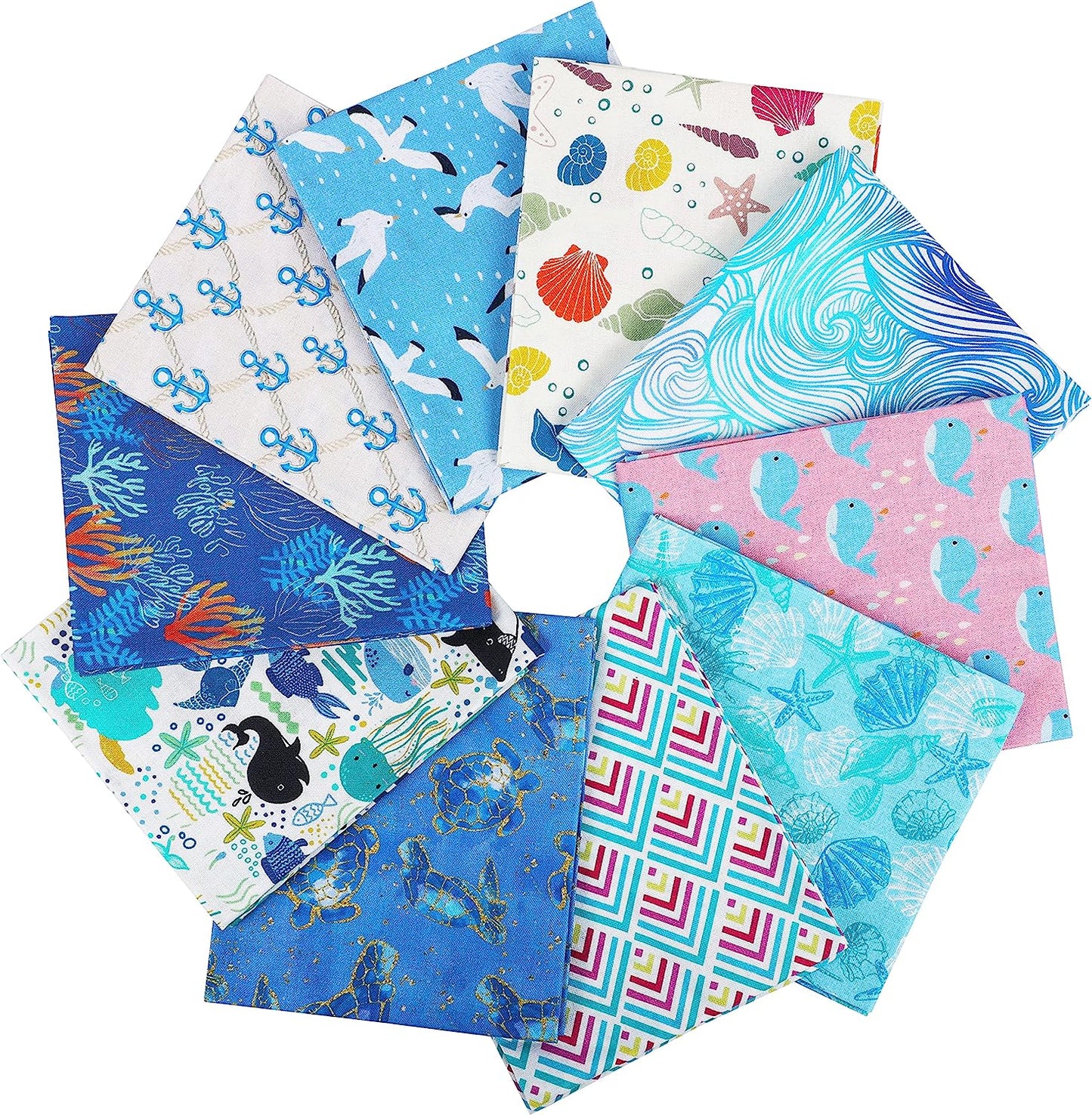 Craftido -25 Options- 100% Cotton Quilting Fabric Bundles 10pcs Fat Quarters 18”x21”-Medium Weight 5.2 oz- for Quilting, Sewing Project, Patchwork, DIY Crafts