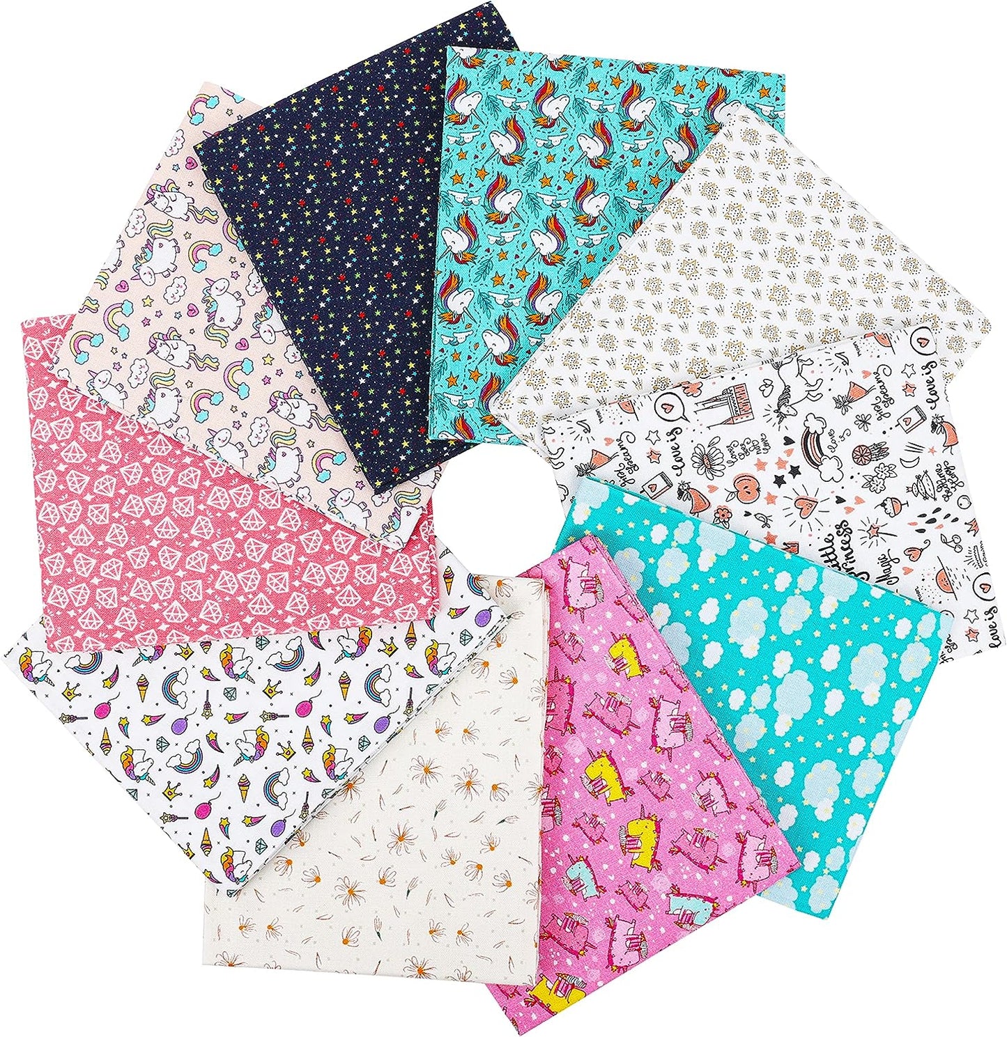 Craftido -25 Options- 100% Cotton Quilting Fabric Bundles 10pcs Fat Quarters 18”x21”-Medium Weight 5.2 oz- for Quilting, Sewing Project, Patchwork, DIY Crafts