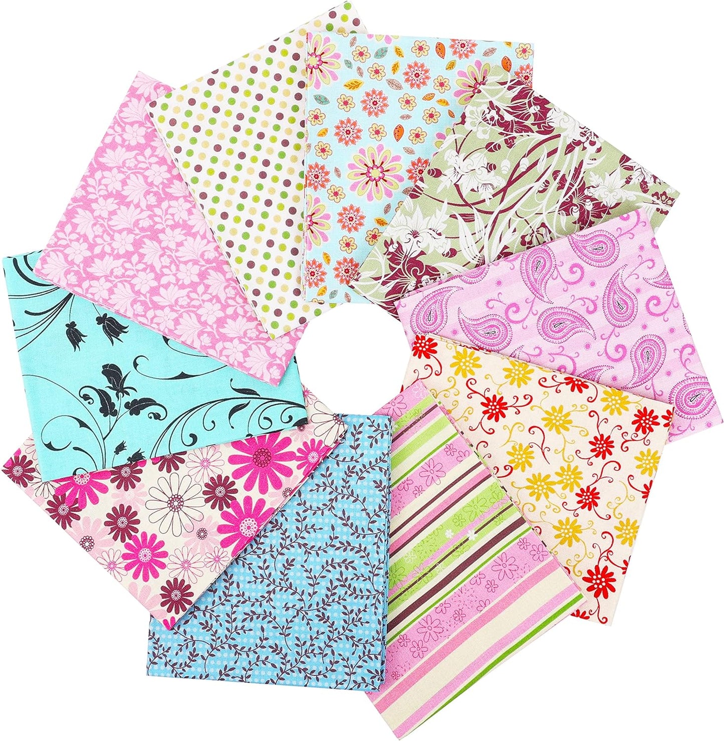 Craftido -25 Options- 100% Cotton Quilting Fabric Bundles 10pcs Fat Quarters 18”x21”-Medium Weight 5.2 oz- for Quilting, Sewing Project, Patchwork, DIY Crafts