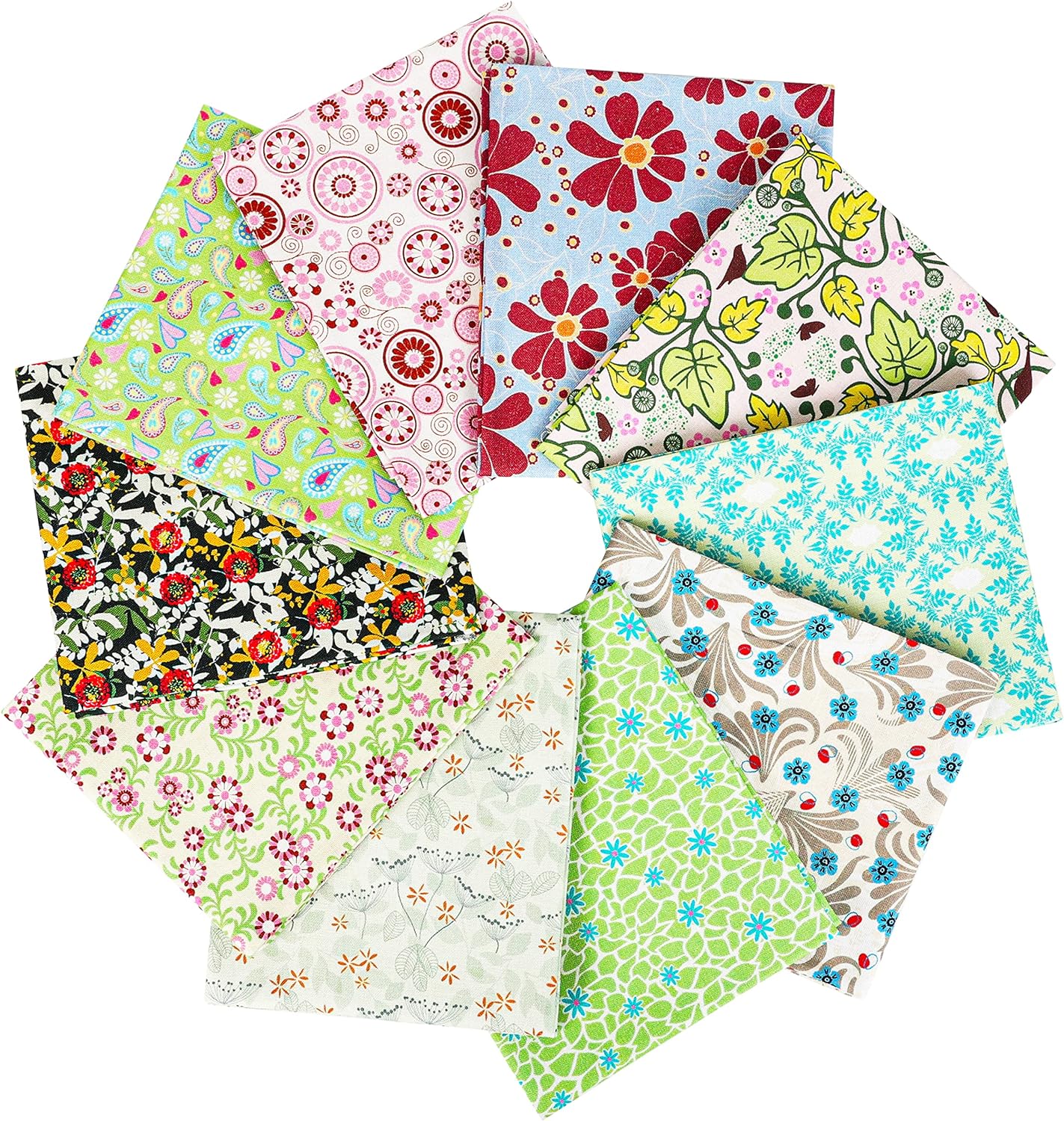Craftido -25 Options- 100% Cotton Quilting Fabric Bundles 10pcs Fat Quarters 18”x21”-Medium Weight 5.2 oz- for Quilting, Sewing Project, Patchwork, DIY Crafts
