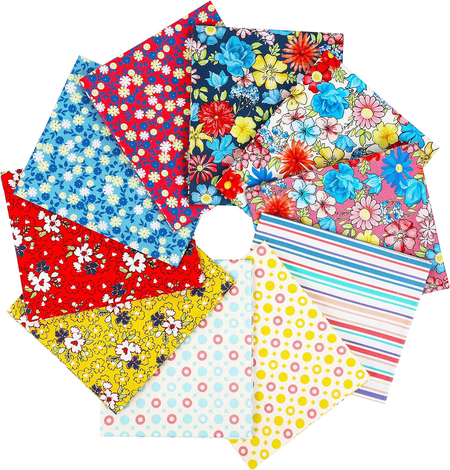 Craftido -25 Options- 100% Cotton Quilting Fabric Bundles 10pcs Fat Quarters 18”x21”-Medium Weight 5.2 oz- for Quilting, Sewing Project, Patchwork, DIY Crafts