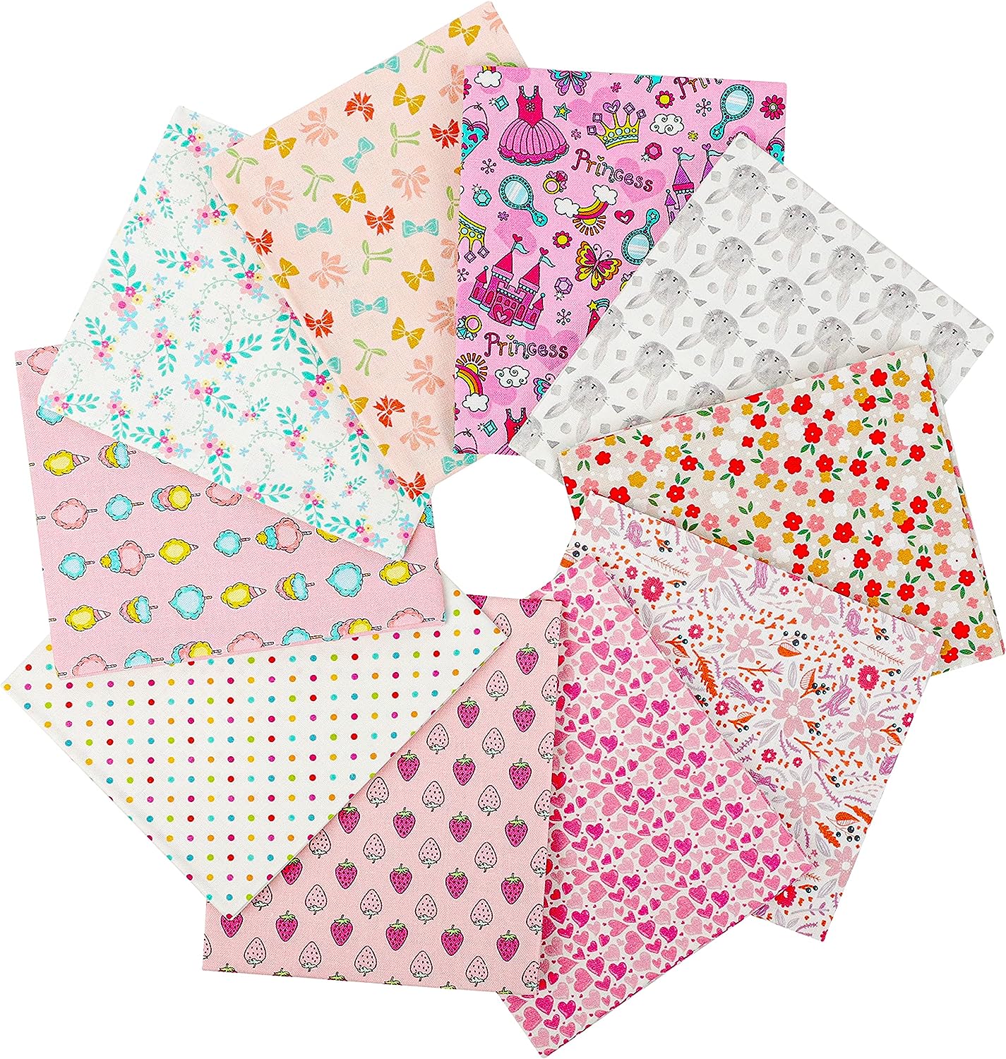 Craftido -25 Options- 100% Cotton Quilting Fabric Bundles 10pcs Fat Quarters 18”x21”-Medium Weight 5.2 oz- for Quilting, Sewing Project, Patchwork, DIY Crafts