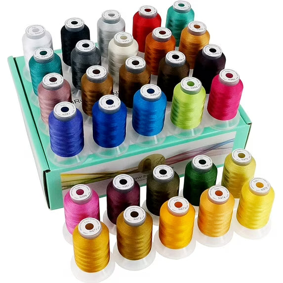 New brothread 30 Colors Polyester Embroidery Machine Thread Kit 500M (550Y) Each Spool - Colors Compatible with Janome and Robison-Anton Colors