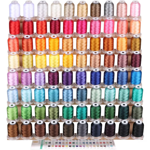 80 Spools Polyester Embroidery Machine Thread 500M - Colors Compatible with Janome and RA Colors