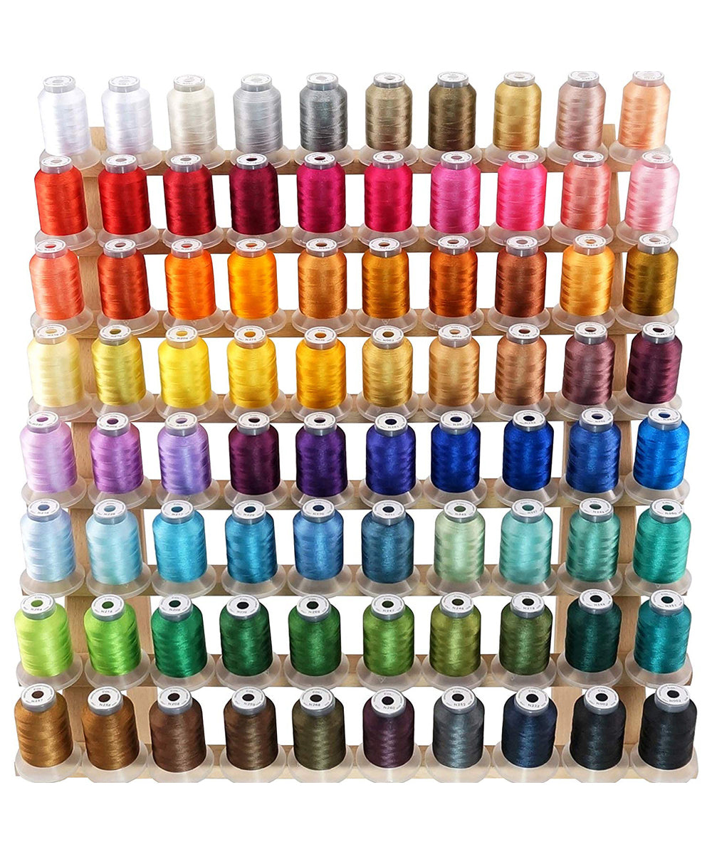 New brothread 80 Spools Polyester Embroidery Machine Thread Kit 500M (550Y) Each Spool - Colors Compatible with Janome and Robison-Anton Colors