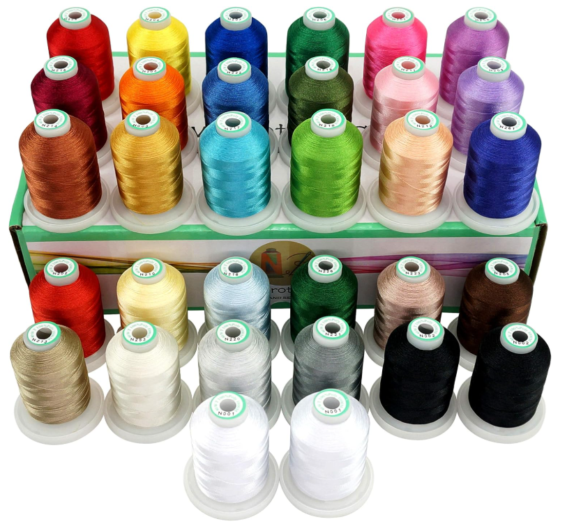 New brothread 32 Spools Polyester Embroidery Machine Thread - Assortment 1