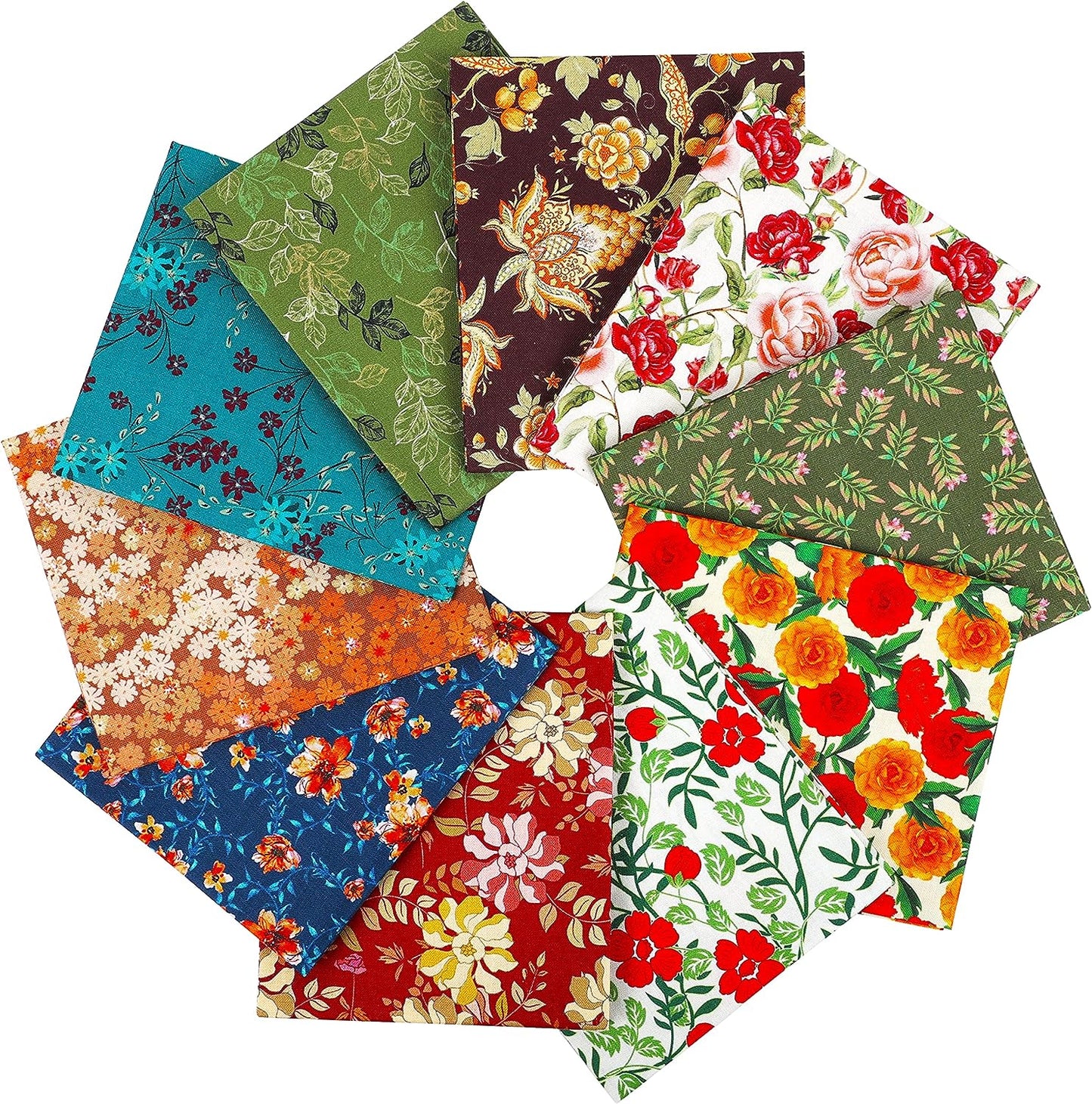 Craftido -25 Options- 100% Cotton Quilting Fabric Bundles 10pcs Fat Quarters 18”x21”-Medium Weight 5.2 oz- for Quilting, Sewing Project, Patchwork, DIY Crafts