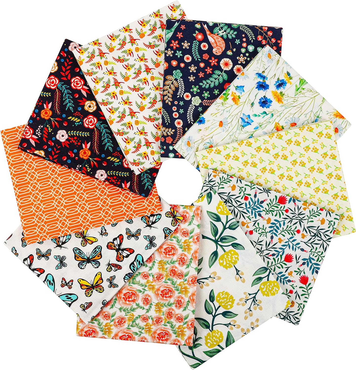 Craftido -25 Options- 100% Cotton Quilting Fabric Bundles 10pcs Fat Quarters 18”x21”-Medium Weight 5.2 oz- for Quilting, Sewing Project, Patchwork, DIY Crafts