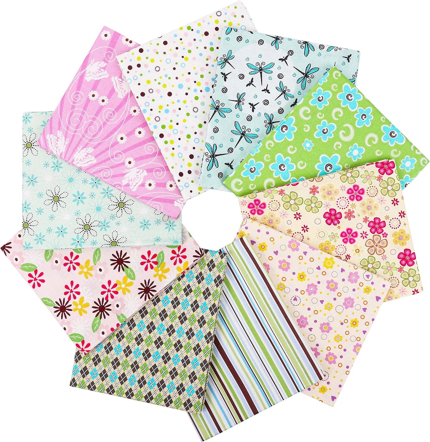 Craftido -25 Options- 100% Cotton Quilting Fabric Bundles 10pcs Fat Quarters 18”x21”-Medium Weight 5.2 oz- for Quilting, Sewing Project, Patchwork, DIY Crafts
