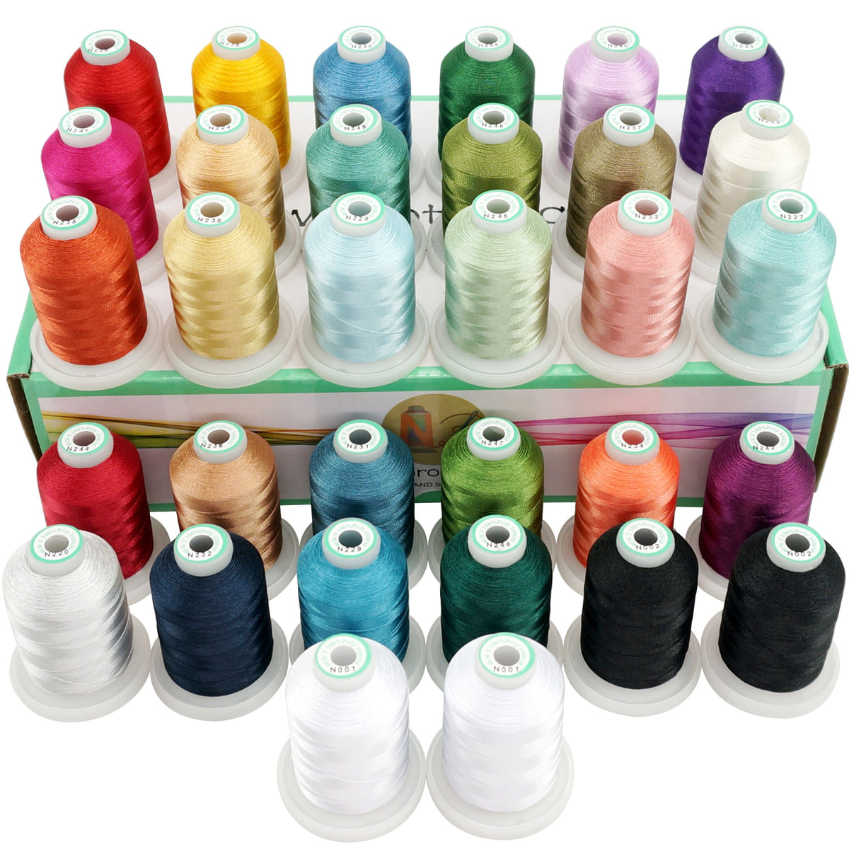 New brothread 32 Spools Polyester Embroidery Machine Thread - Assortment 2