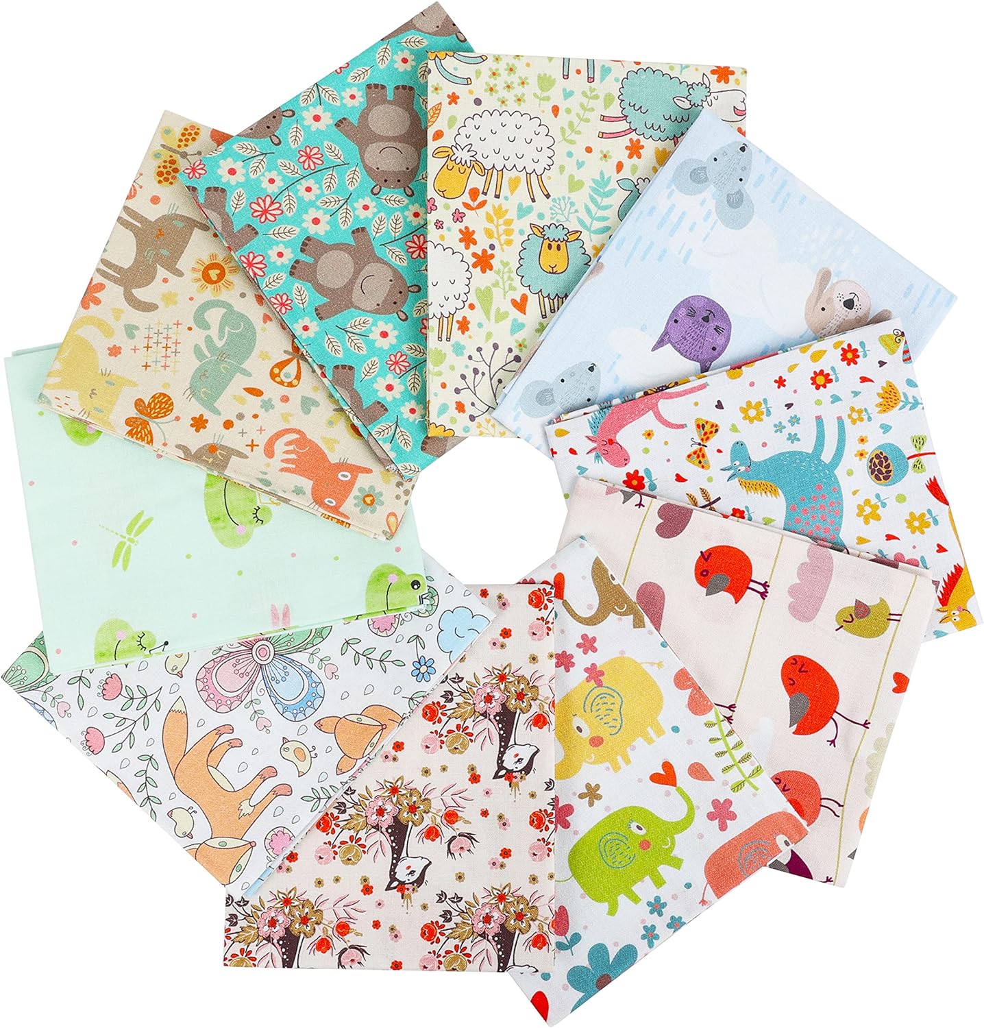 Craftido -25 Options- 100% Cotton Quilting Fabric Bundles 10pcs Fat Quarters 18”x21”-Medium Weight 5.2 oz- for Quilting, Sewing Project, Patchwork, DIY Crafts
