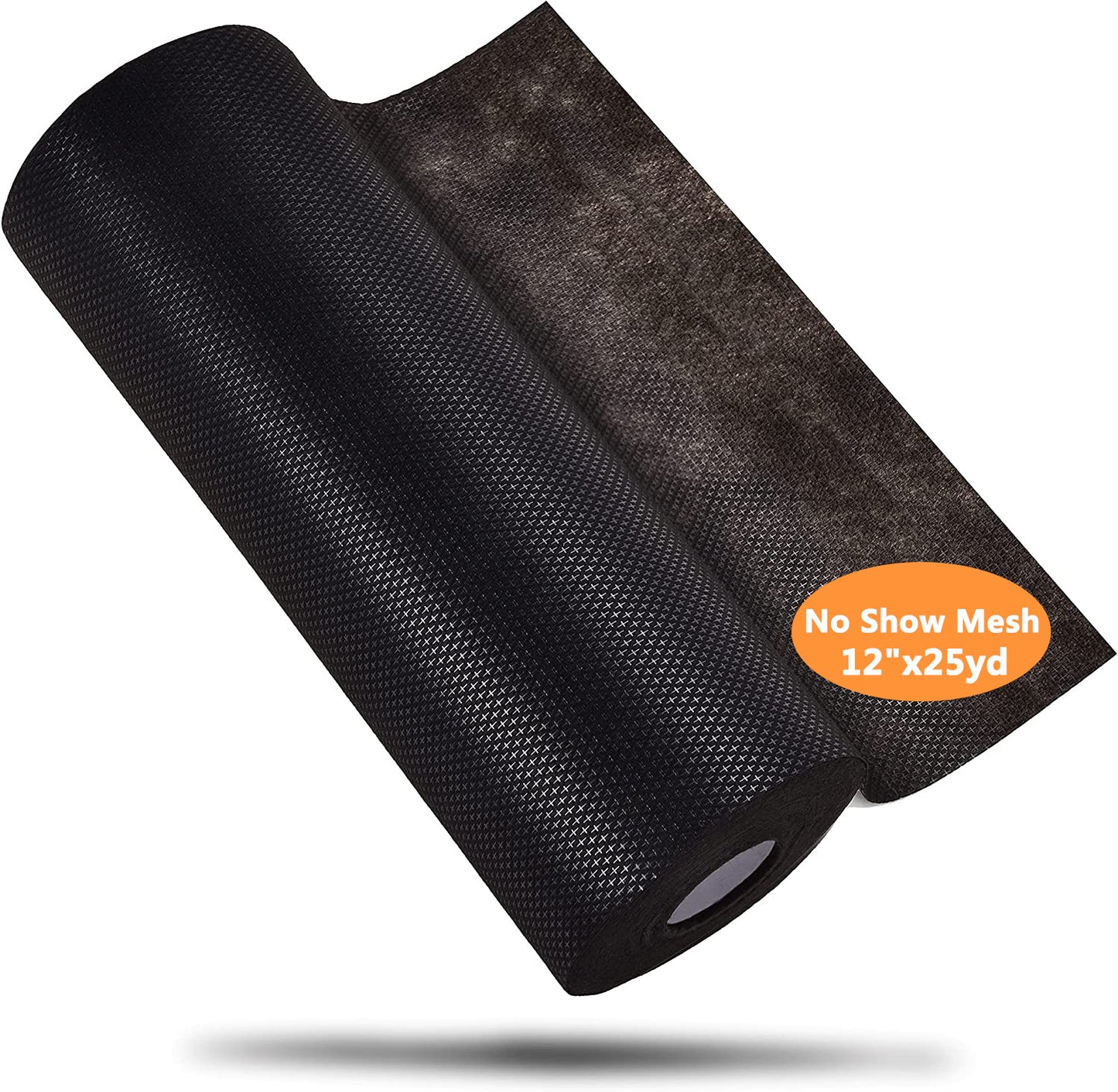 New brothread Black No Show Mesh Machine Embroidery Stabilizer Backing 12" x 25Yd roll - Light Weight 1.8 oz