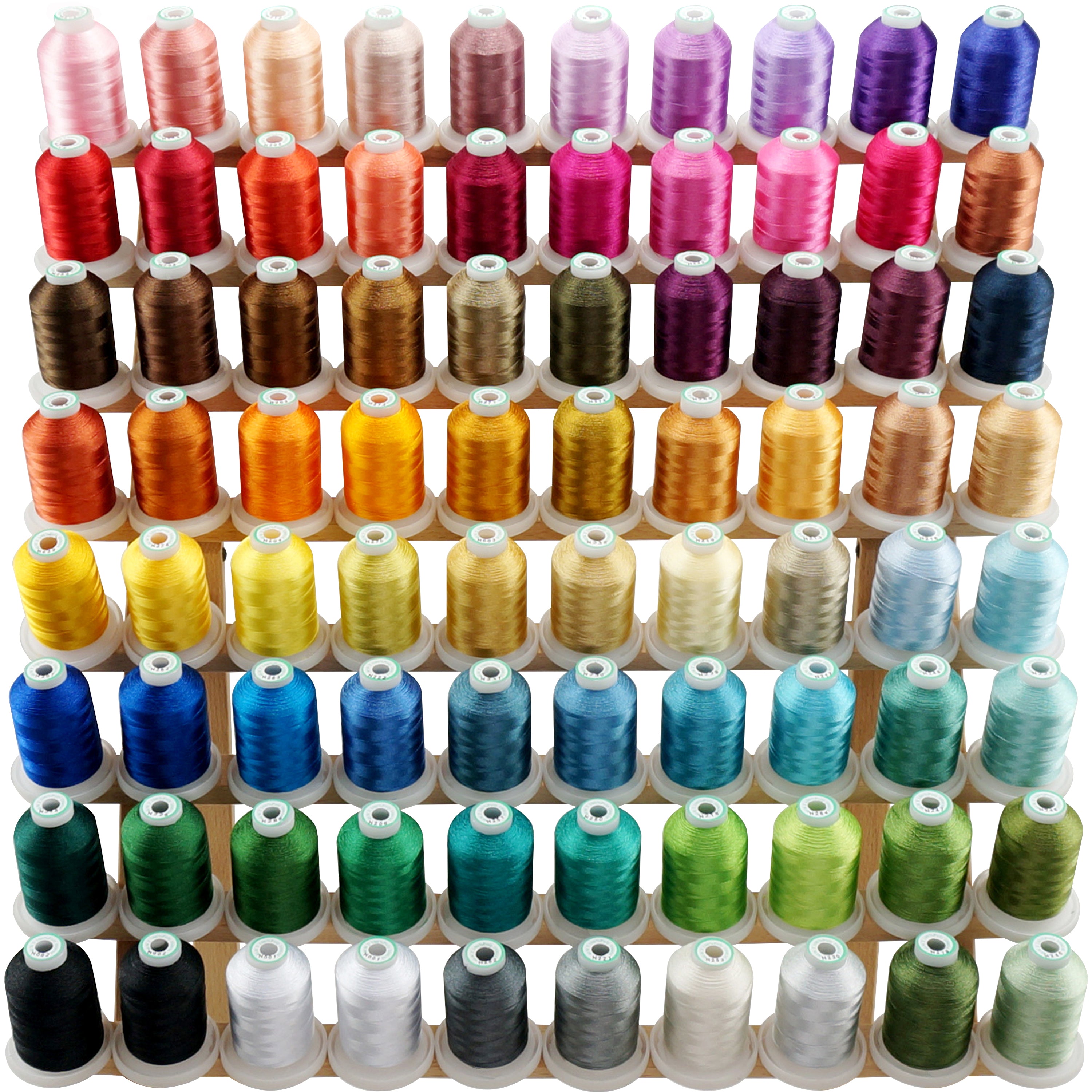 New brothread - 15 options - 8 Snap Spools of 1000M Each Polyester Machine Embroidery Thread with Clear Plastic Storage Box for Embroidery & Quilting