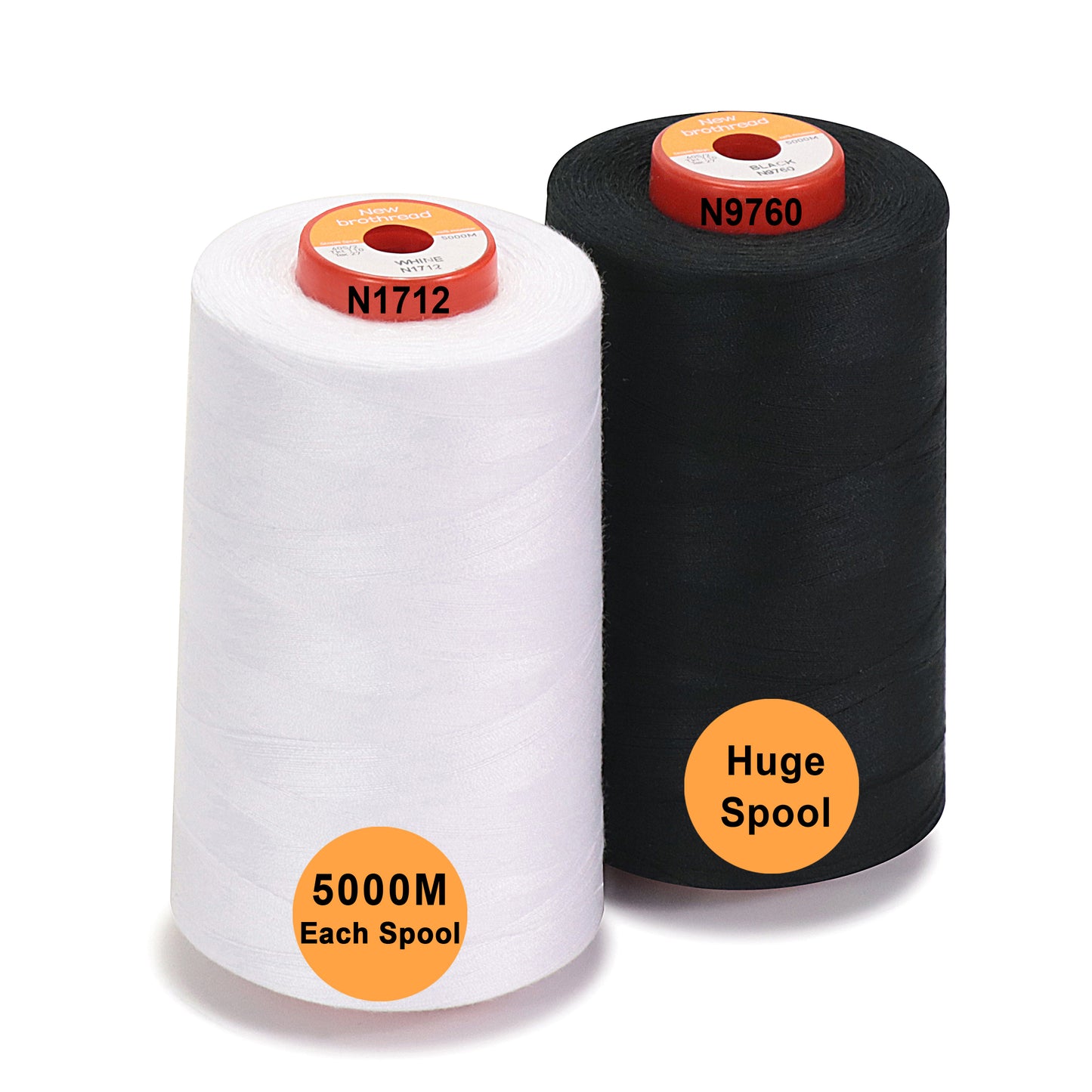 New brothread - 30 Options - Large Cones of 5500Y (5000M) Each All Purpose Spun Polyester Thread 40S/2 (Tex27) for Serger, Overlock, Quilting, Piecing and Sewing