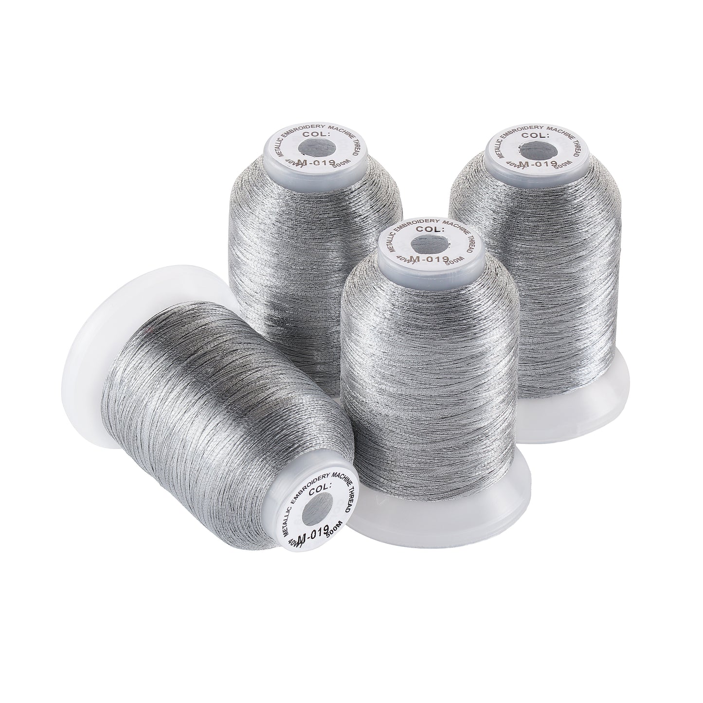 New brothread 4 Metallic Embroidery Machine Thread Kit 500M (550Y) Each Spool for Computerized Embroidery and Decorative Sewing