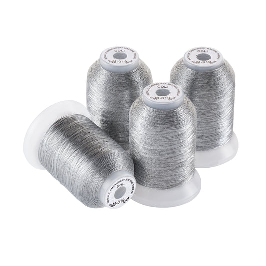 New brothread 4 Metallic Embroidery Machine Thread Kit 500M (550Y) Each Spool for Computerized Embroidery and Decorative Sewing