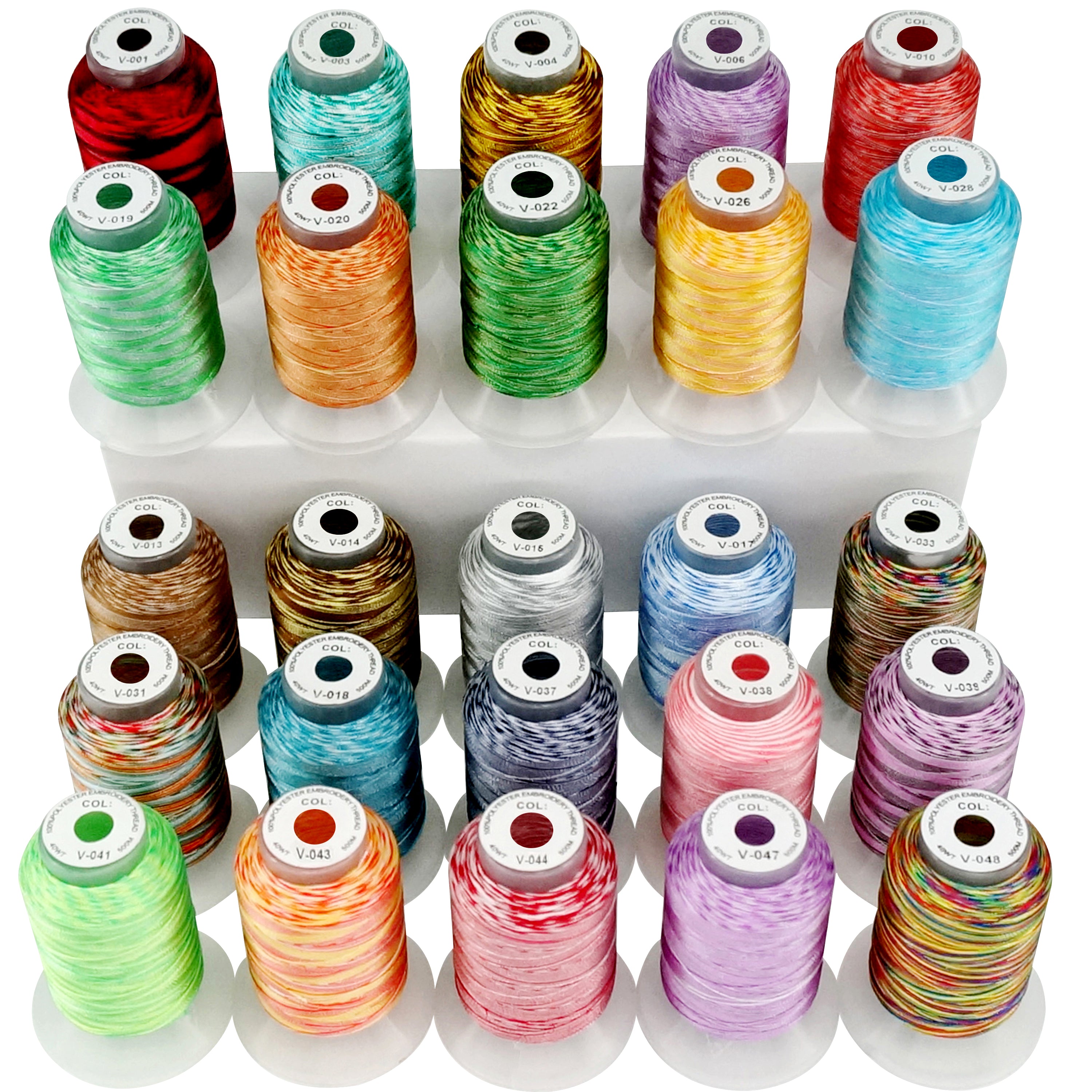 12 Colors Variegated Embroidery Thread 1000M #2