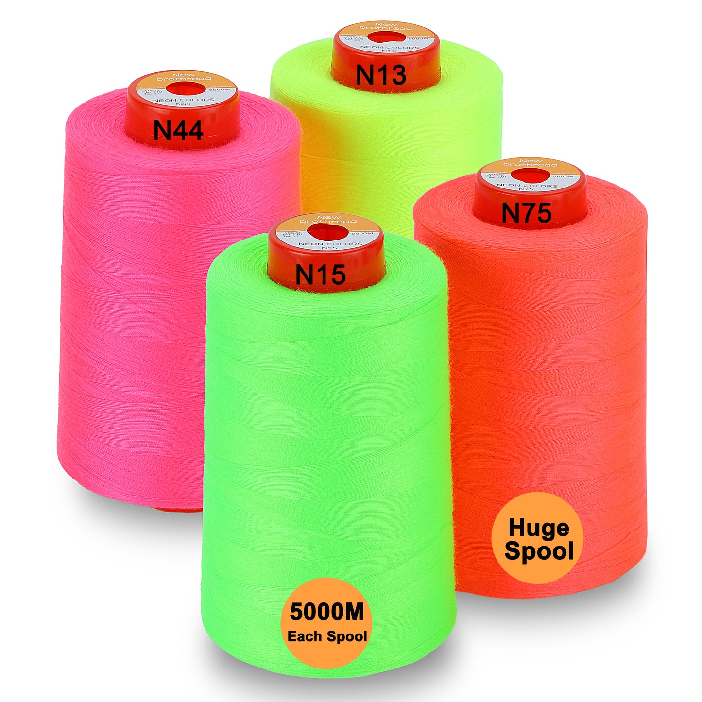New brothread - 30 Options - Large Cones of 5500Y (5000M) Each All Purpose Spun Polyester Thread 40S/2 (Tex27) for Serger, Overlock, Quilting, Piecing and Sewing