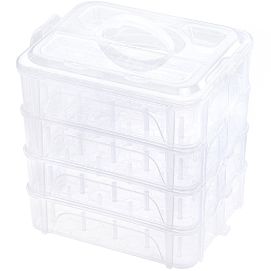 New brothread Stackable Clear Storage Box/Organizer for Holding Thread Spools Home Embroidery & Sewing Thread and Other Embroidery Sewing Crafts (Spool Size Requirement: H≤2.2"; W≤1.69")