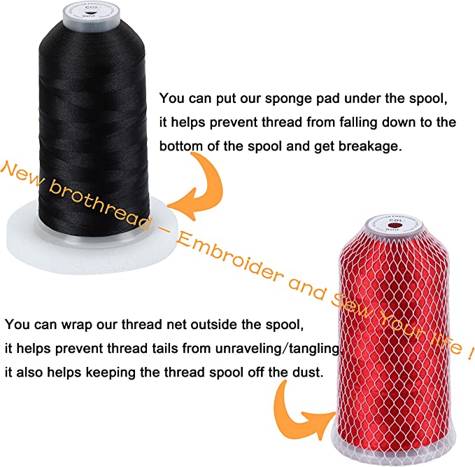 New brothreads - Huge Spool 5000M Polyester Embroidery Machine Thread Kit for Commercial and Domestic Embroidery Machines