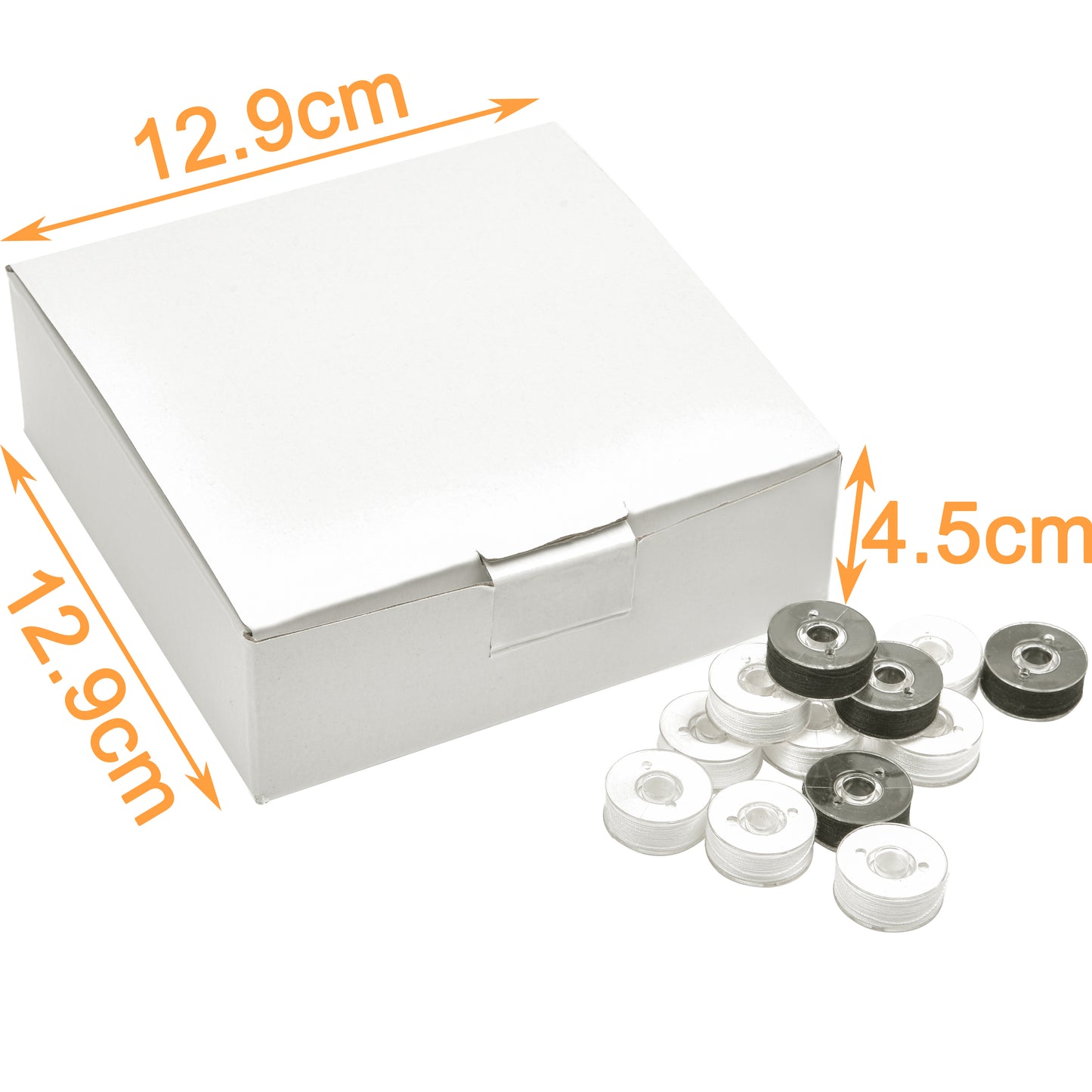 New brothread 144pcs White 60S/2(90WT) Prewound Bobbin Thread Plastic Size L SA155 for Embroidery & Sewing Machine Polyester Thread
