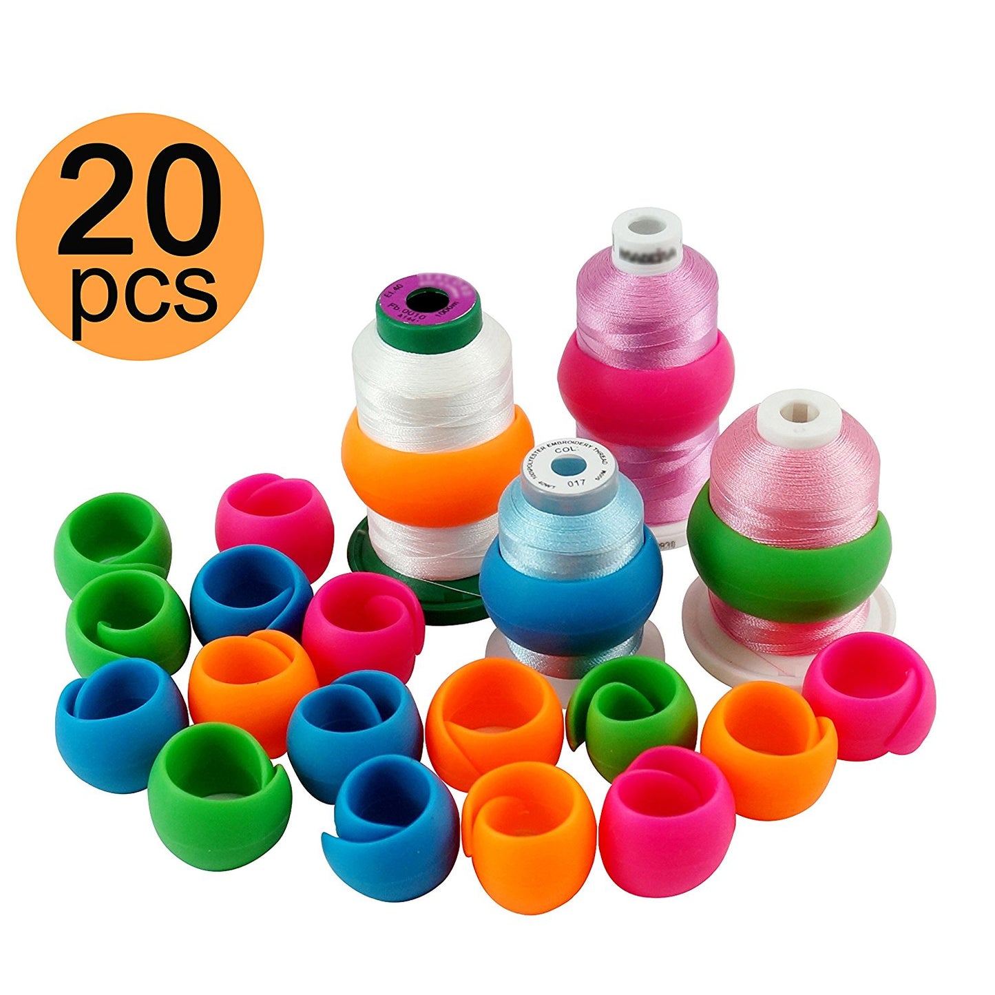 New Brothread Thread Spool Savers/Spool Huggers - Prevent Thread Tails from Unwinding - No Loose Ends for Sewing and Embroidery Machine Thread Spools