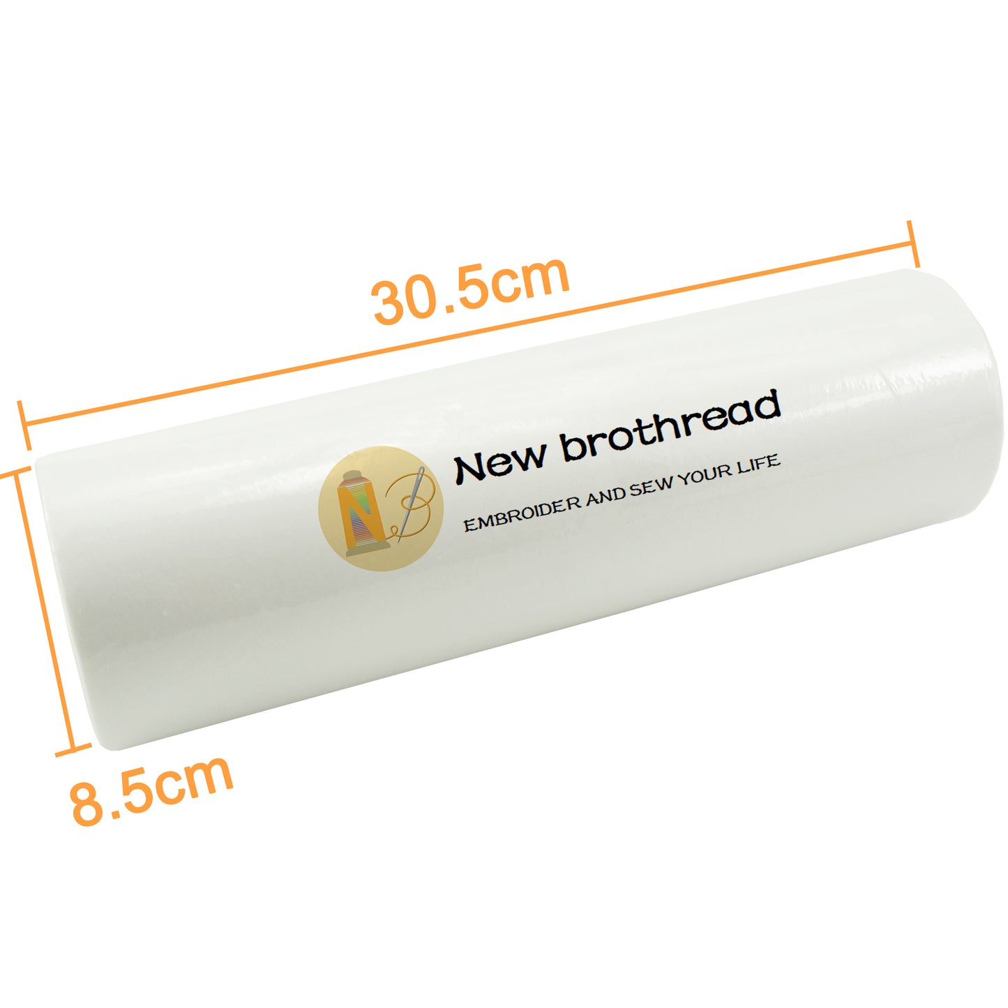 New brothread Fusible Iron on Tear Away Machine Embroidery Stabilizer Backing 12" x 25 Yd roll - Medium Weight 1.8 oz