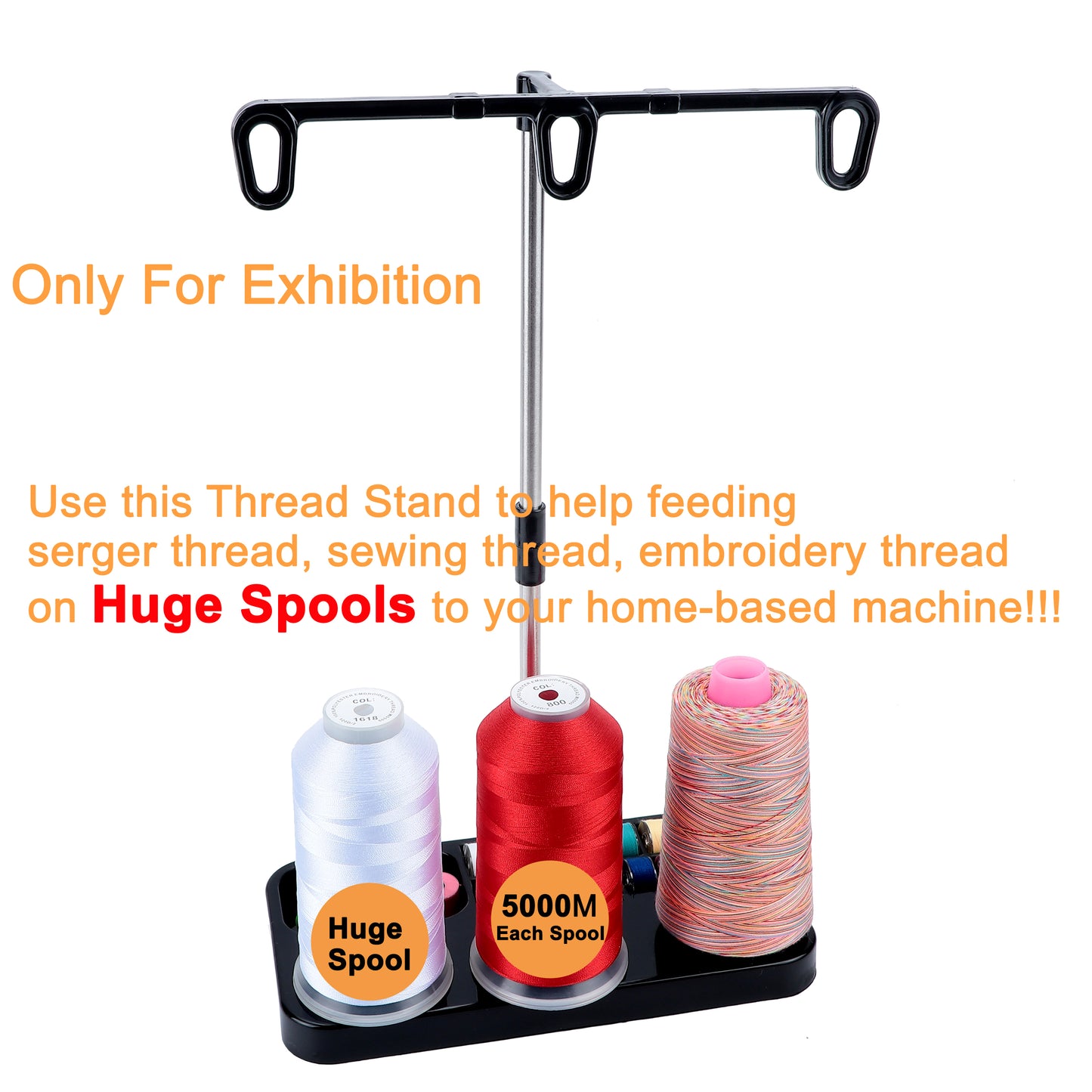 Light Weight Thread Stand - Spools Holder for Domestic (Home-Base) Embroidery and Sewing Machines