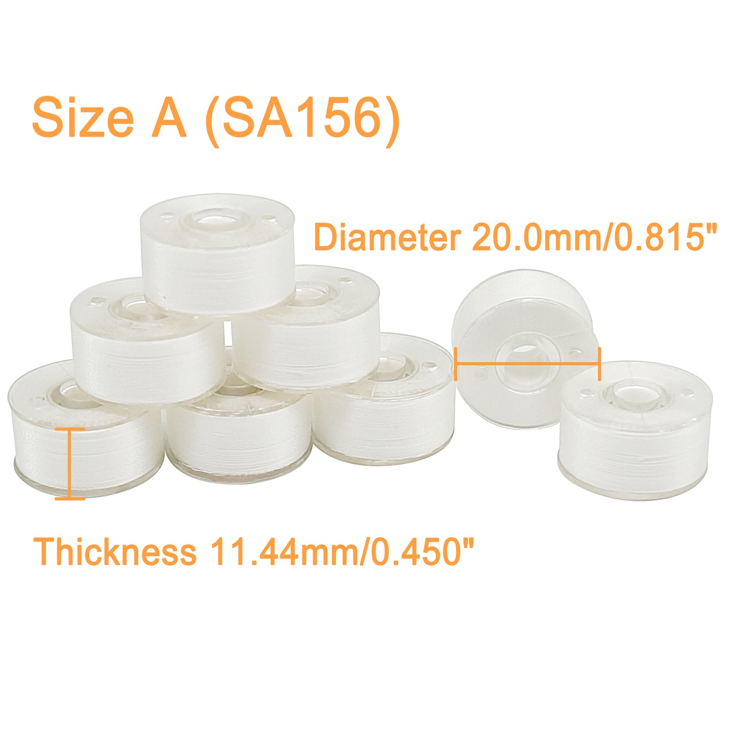 New brothread 25pcs 70D/2 (60WT) Prewound Bobbin Thread Plastic Size A SA156 for Embroidery and Sewing Machines DIY