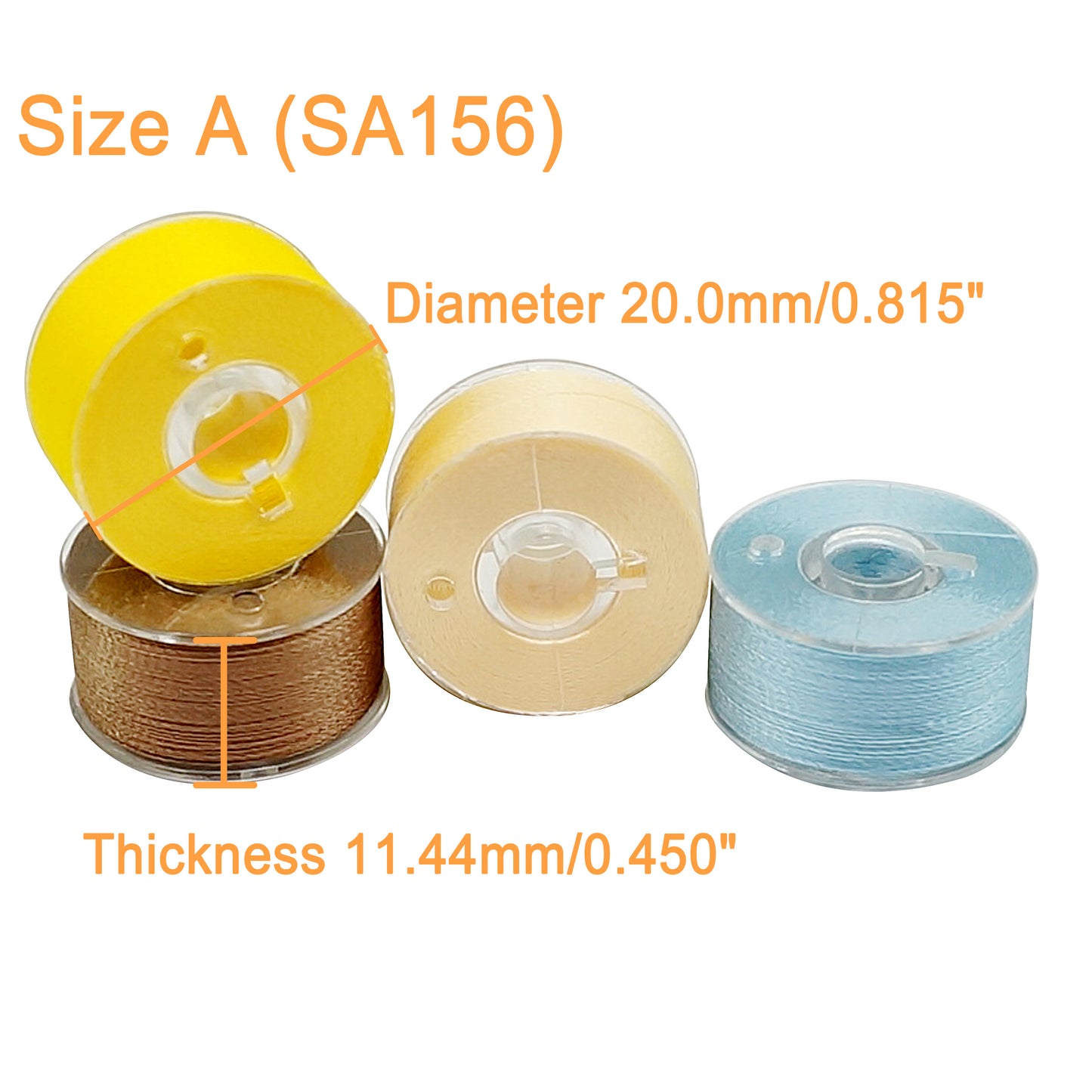 New brothread 25pcs 70D/2 (60WT) Prewound Bobbin Thread Plastic Size A SA156 for Embroidery and Sewing Machines DIY