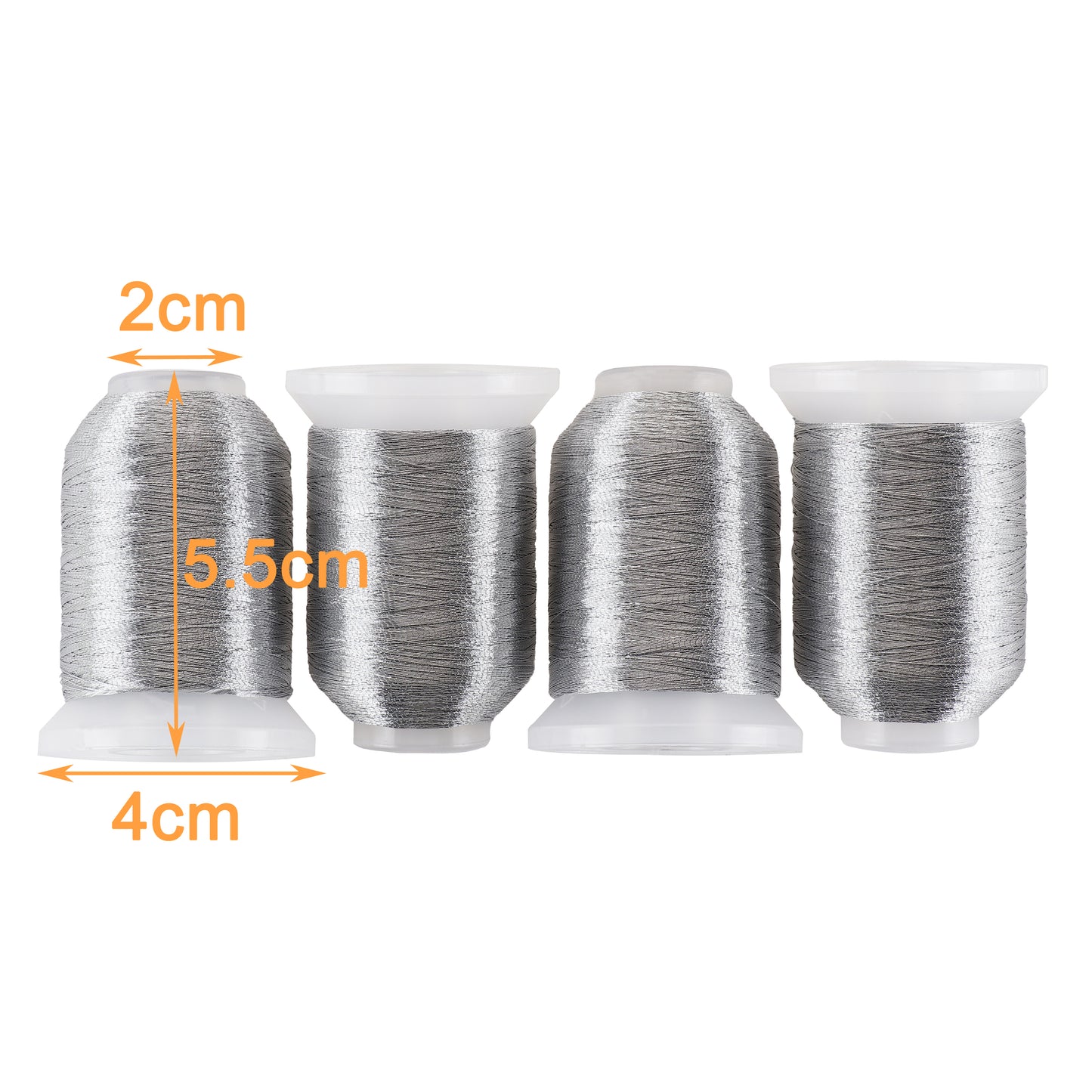 New brothread 4 Metallic Embroidery Machine Thread Kit 500M (550Y) Each Spool for Computerized Embroidery and Decorative Sewing