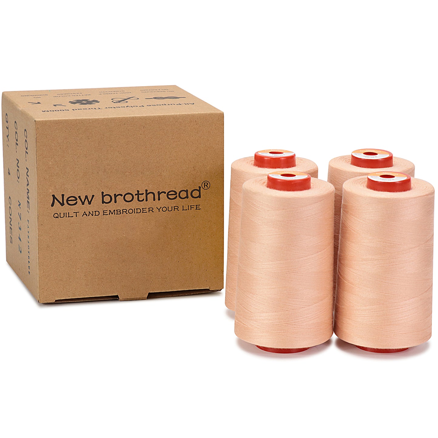 New brothread - 30 Options - Large Cones of 5500Y (5000M) Each All Purpose Spun Polyester Thread 40S/2 (Tex27) for Serger, Overlock, Quilting, Piecing and Sewing