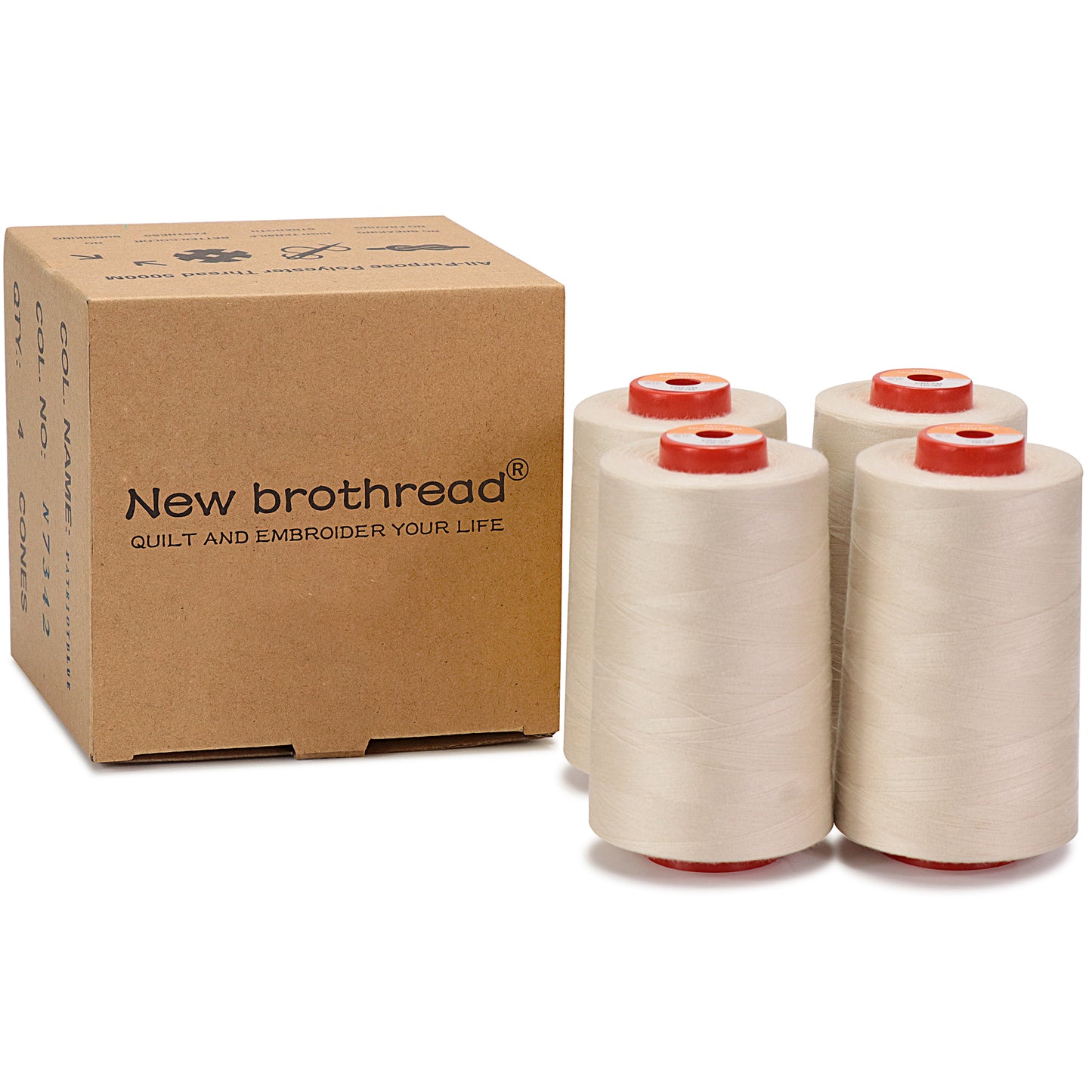 New brothread - 30 Options - Large Cones of 5500Y (5000M) Each All Purpose Spun Polyester Thread 40S/2 (Tex27) for Serger, Overlock, Quilting, Piecing and Sewing